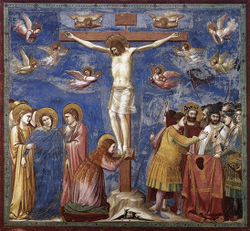 Giotto, Crucifixion,1303-1306, Fresque 200 x 185 cm, Chapelle Scrovegni, Eglise de l'Arena, Padoue