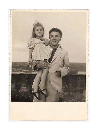 Portrait d-Andr- Breton avec sa fille Aube 1940