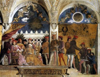 Andrea Mantegna, Cour de Ludovic Gonzague Andrea_Mantegna_-_The_Court_of_Mantua