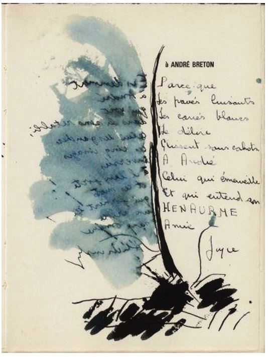 Pierre Alechinsky, Carré blanc, page de titre, dédicace