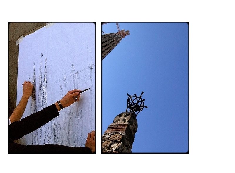 Je suis très touchée par la façon dont les lieux naissent au bout de vos doigts  .  La Sagrada  Familia  - Barcelone - Architecte Gaudi