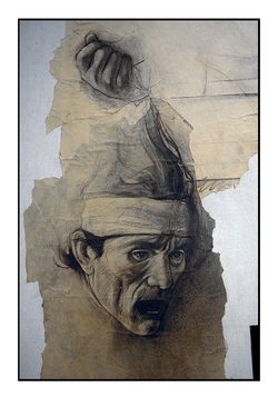 Pasolini, détail, par Ernest Pignon-Ernest Pasolini Guidu