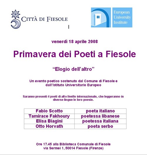 Printemps des poètes à Fiesole Fiesole