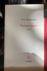 Couverture — Raturer outre, Yves Bonnefoy