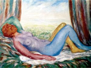 Stella Vinitchi Radulescu | femme bleue Magritte le dit