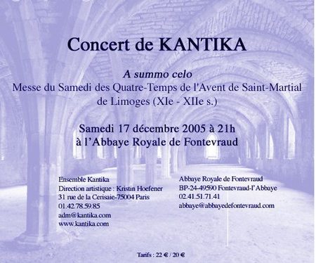 Kantika à Fontevraud